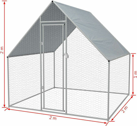 vidaXL Cușcă Din Oțel Galvanizat M2 X L2 X Î1,92m