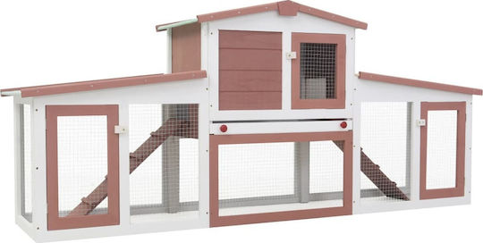 vidaXL 170844 Wooden Cage for Rabbits 204x45x85cm