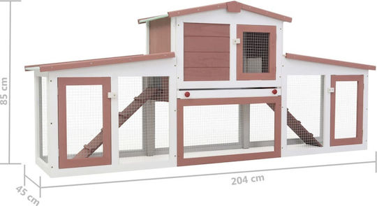 vidaXL 170844 Wooden Cage for Rabbits 204x45x85cm