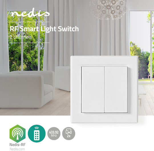 Nedis Wall-mounted Double Switch with Frame White