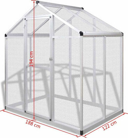 vidaXL 43557 Aluminiumkäfig für Vögel 178cmx122cmx194cmcm.