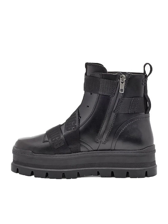 Leather Women's Ankle Boots Black