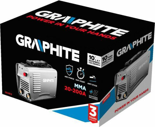Graphite 56H813 Ηλεκτροκόλληση Inverter MMA με Μέγιστο Ρεύμα Συγκόλλησης 200A και Κύκλο Εργασίας 40%