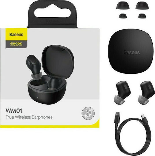 Baseus WM01 In-ear Bluetooth Handsfree Earphones with Charging Case Black