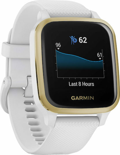 Venu SQ Алуминий 37мм Смартчасовник с Пулсомер (White with Light Gold Bezel)