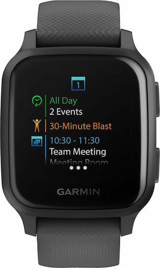 Venu SQ Aluminium 37mm Smartwatch με Παλμογράφο (Shadow Grey)