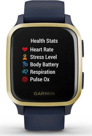 Garmin Venu SQ Music Edition Aluminium 40mm Smartwatch Navy with Light Gold Bezel Skroutz.gr