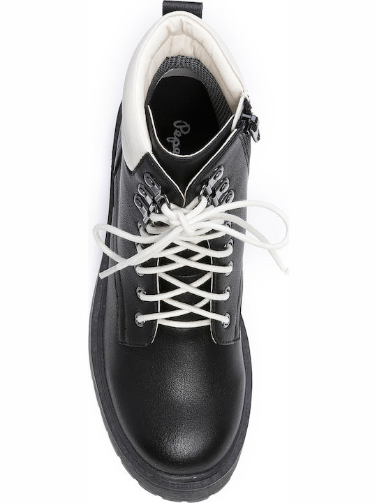 Bobbing Mixed Women's Ankle Boots with Medium Heel Black
