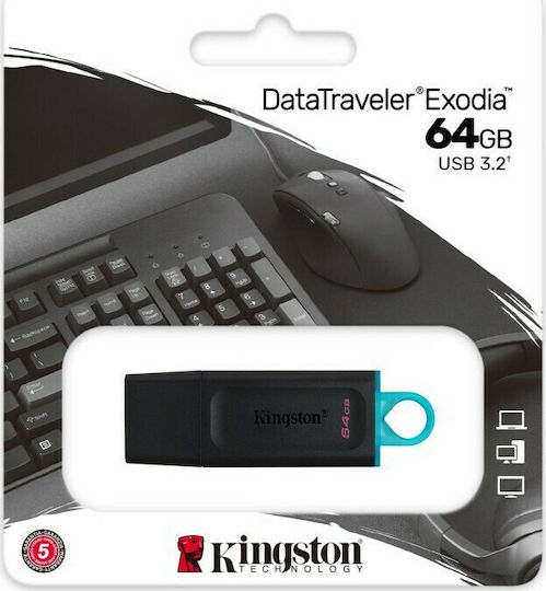 Kingston Exodia Usb Stick 3.2 64gb Data Traveler Black