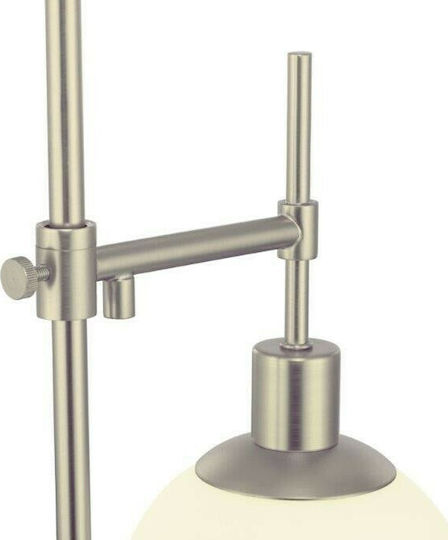 Maytoni Erich Metal Table Lamp with White Shade and Silver Base
