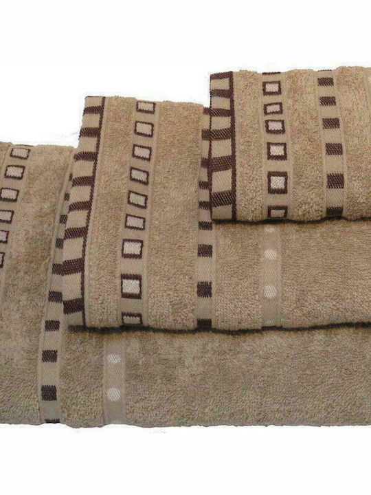 Le Blanc Hand Towel Πεννιέ Ζακάρ Πουά 30x50cm. Beige Weight 450gr/m²