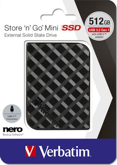 Verbatim Store 'n' Go Mini SSD USB 3.2 512GB Black
