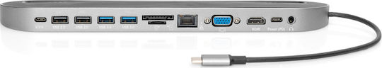 Digitus USB-C Docking Station with HDMI 4K PD Ethernet and Support for 2 Monitors Black (DA-70888)
