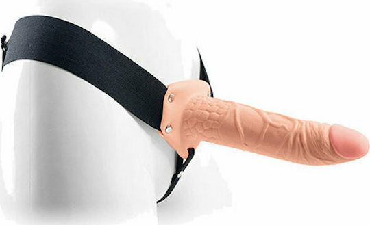 Toyz4lovers Hollow Vibrating Strap-on Real Rapture Harness with Dildo 20.50cm and Vibration in skin color