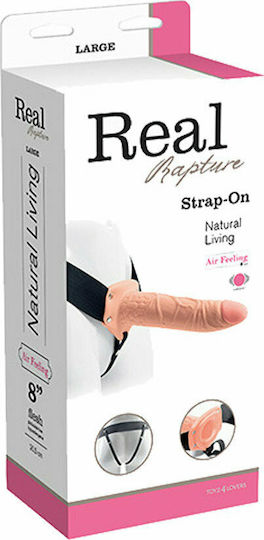 Toyz4lovers Hollow Vibrating Strap-on Real Rapture Harness with Dildo 20.50cm and Vibration in skin color