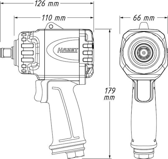 Hazet 9012MTT Αερόκλειδο 1/2" με Μέγιστη Ροπή 163.15kgm