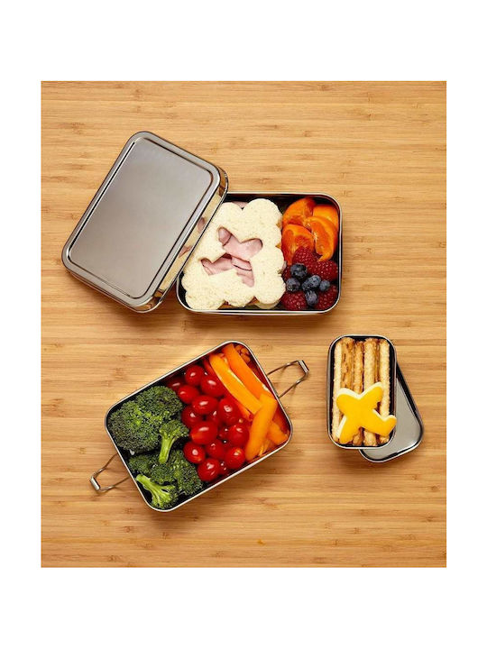 Ecolunchbox Three-In-One Classic Σετ Δοχεία Φαγητού Inox Ασημί 14x10.6cm 3τμχ