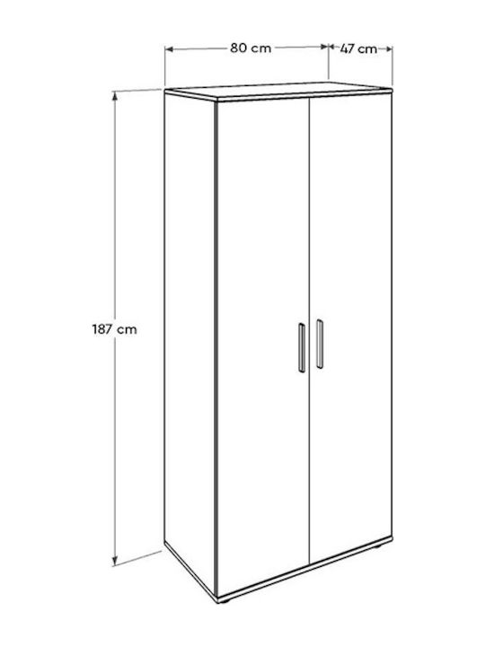 Двойна врата Гардероб 80x47x187см