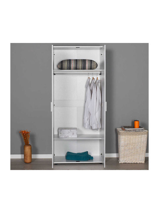 Double Door Wardrobe White 80x47x187cm