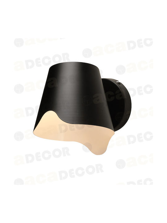 Aca Monet Modern Lumină de Perete cu Soclu E27 Negru 16.5x20x17cm