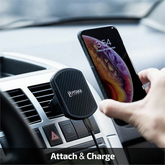 Pitaka Βάση Κινητού Αυτοκινήτου MagMount Qi v3 Wireless Charger / Air Vent Mount με Μαγνήτη και Ασύρματη Φόρτιση