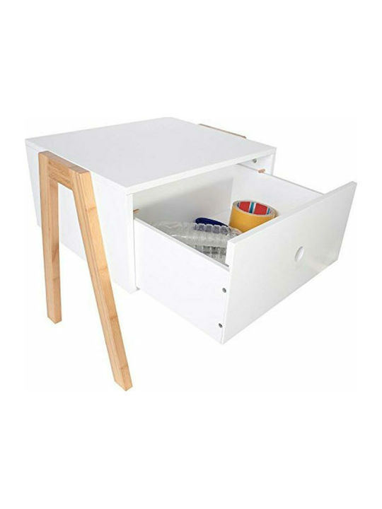 Nachttisch HD3728 Holz Weiß 45.3x44x35cm