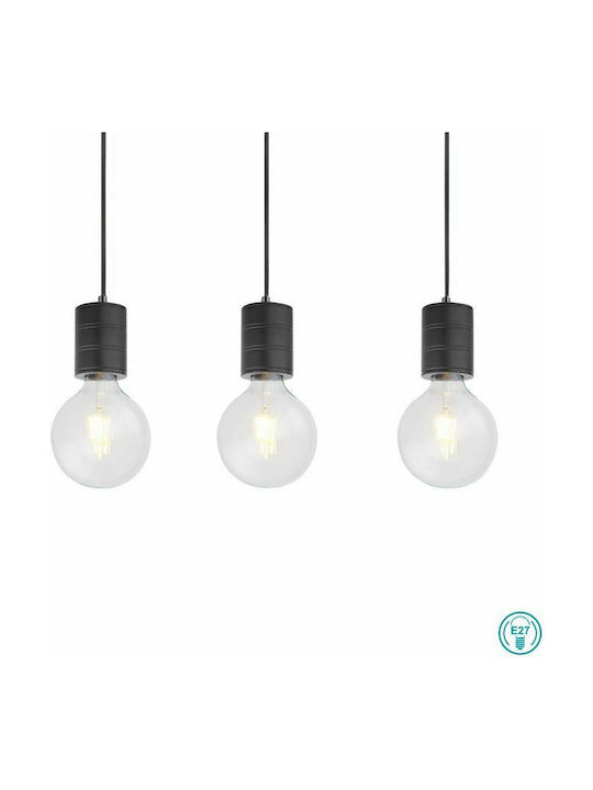 Globo Lighting Hermine Pendant Light Black Rail for 5 Bulbs E27 10cm