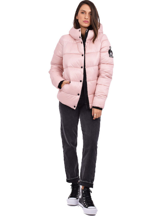 High Shine Toya Scurtă Jachetă de femei Puffer Roz