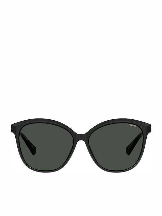 Polaroid PLD 4100 F S Women's Sunglasses with Black Plastic Frame and Black Polarized Lens PLD4100F/S 807/M9