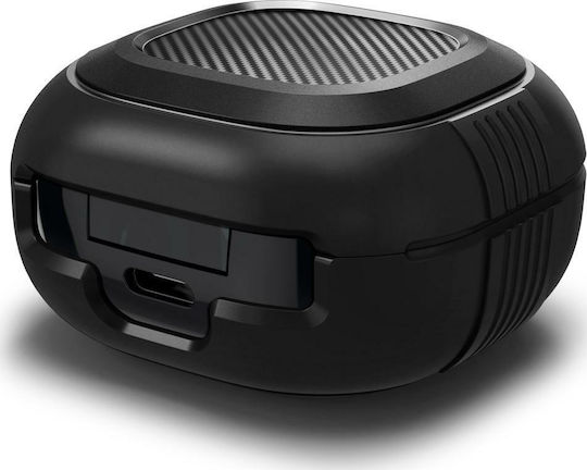 Spigen Rugged Armor Silicone Case with Keychain Black for Galaxy Buds 2 Pro / 2 / Live / Pro