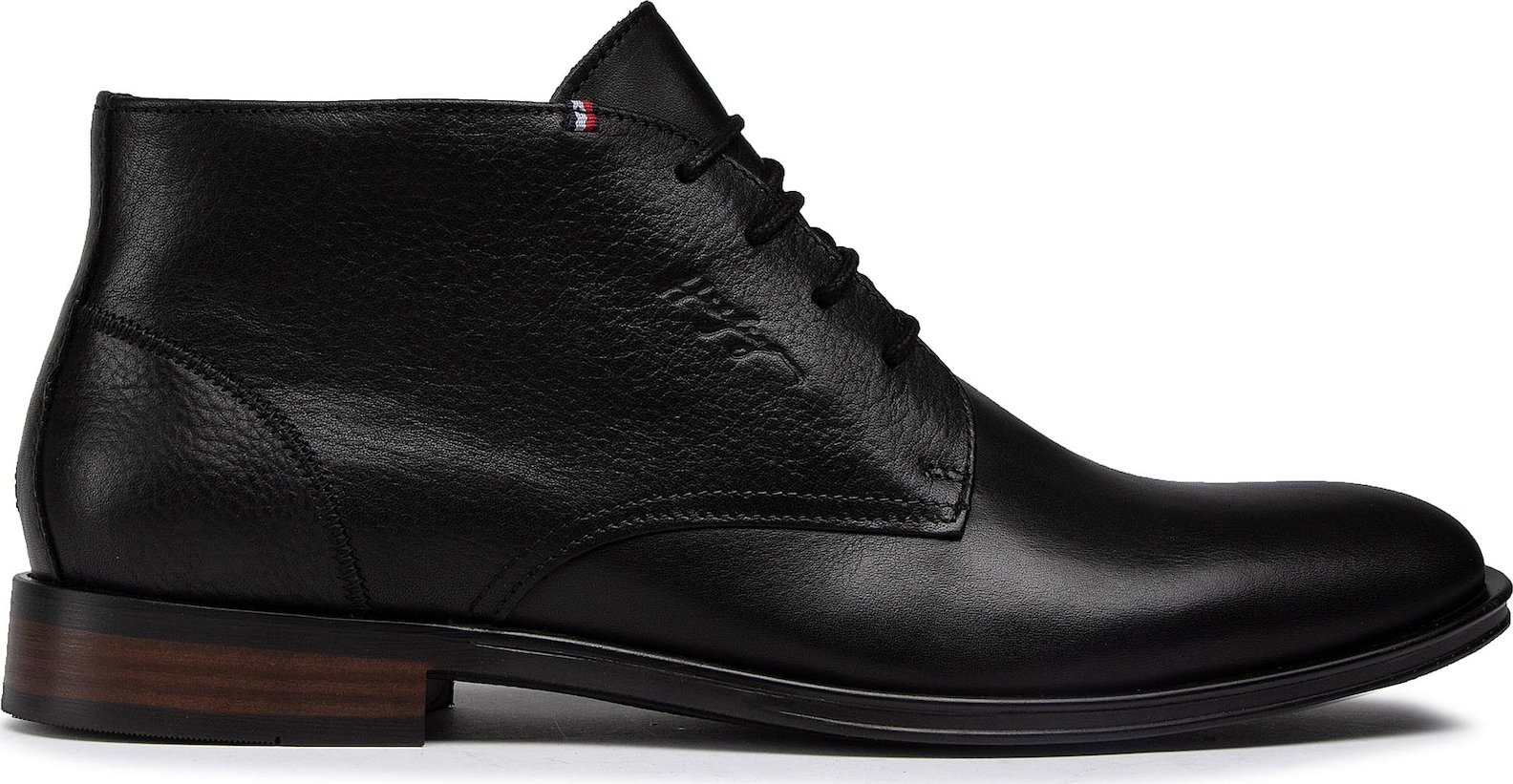 tommy hilfiger winter leather textile mix boot