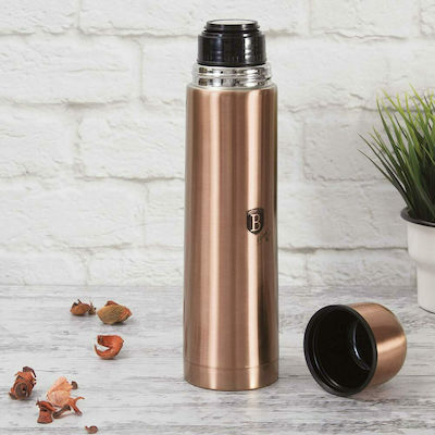 Berlinger Haus Flask Metallic Sticlă Termos Oțel inoxidabil Aur 1lt cu Cap-Cup ΒΗ-1758