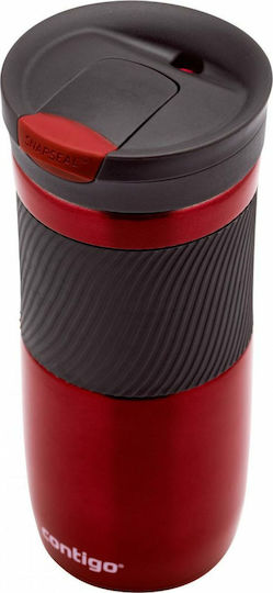 Contigo Byron SS Glas Thermosflasche Rostfreier Stahl BPA Frei 470ml Rot mit Mundstück