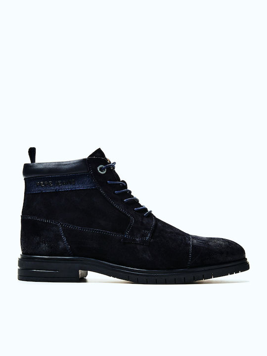 Thomas Flex Suede Navy Μπλε Ανδρικά Μποτάκια