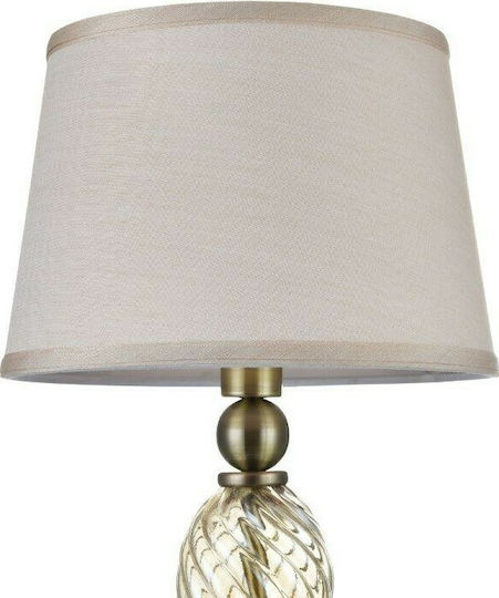 Maytoni Murano Glass Table Lamp with Beige Shade and Transparent Base