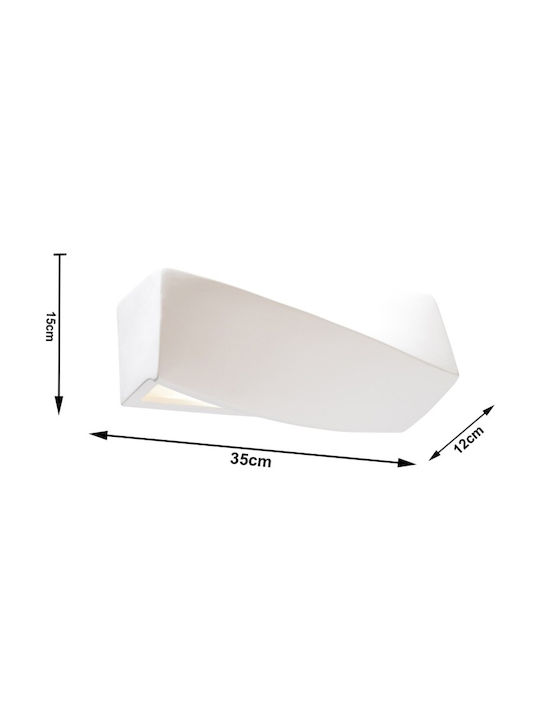 Sollux Sigma Mini Modern Lampă de Perete cu Soclu E27 Alb Lățime 50cm