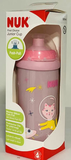 Nuk Junior Cup Καπάκι Push Pull Pink Cat 300ml