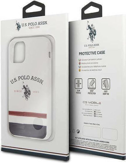 U.S. Polo Assn. Tricolor Back Cover Σιλικόνης Λευκό (iPhone 11 Pro)
