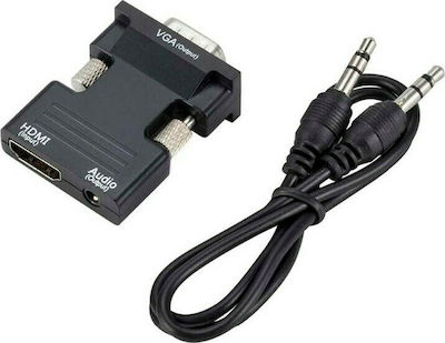 Powertech VGA male - 3.5mm / HDMI female (CAB-H120)