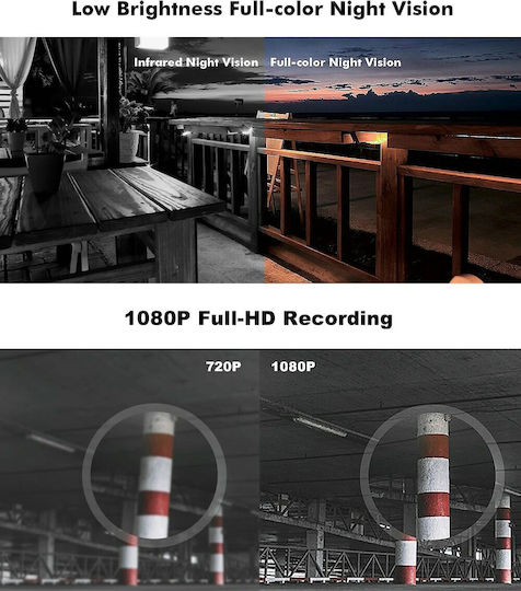 Security  EC3 Outdoor Security Camera IP Κάμερα Παρακολούθησης Wi-Fi Full HD 1080p Αδιάβροχη με Αμφίδρομη Επικοινωνία