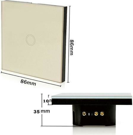 Next Systems Smart Touch Switch 3 Gangs Χωνευτός Διακόπτης Τοίχου Αφής Wi-Fi Μαύρος