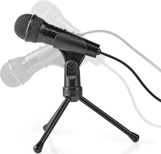 Nedis Mictj100bk Wired Microphone Off Πυκνωτικό Μικρόφωνο 3.5mm Χειρός, Επιτραπέζιο για Φωνητικά