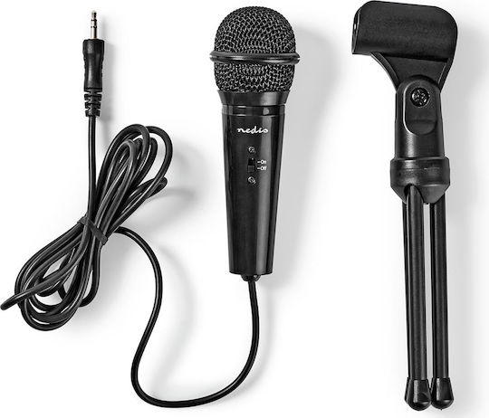 Nedis Mictj100bk Wired Microphone Off Πυκνωτικό Μικρόφωνο 3.5mm Χειρός, Επιτραπέζιο για Φωνητικά