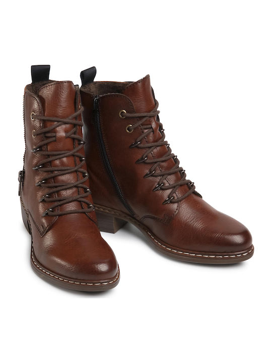 Leder Stiefeletten Damen Tabac Braun