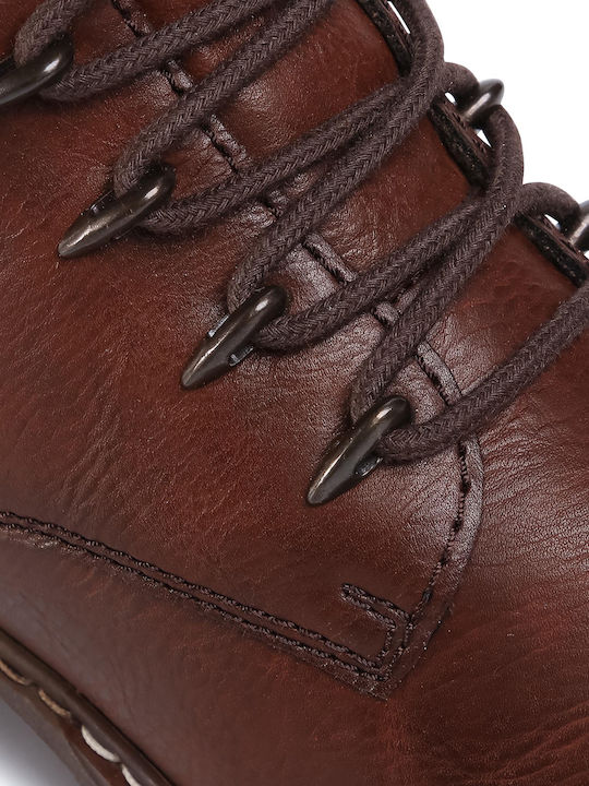 Leder Stiefeletten Damen Tabac Braun