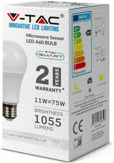 V-TAC VT-2211 LED-Lampe 11W 120mm für Fassung E27 und Form A60 Kühles Weiß 1055lm