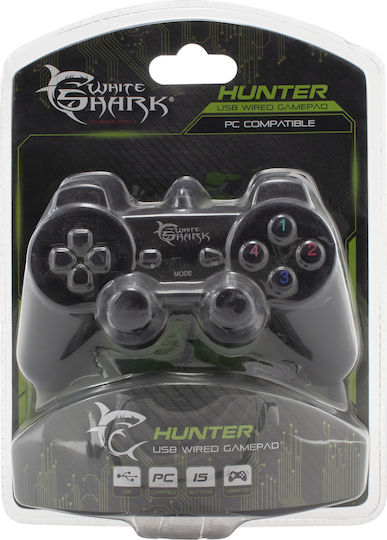 White Shark Hunter Ενσύρματο Gamepad για PC Μαύρο