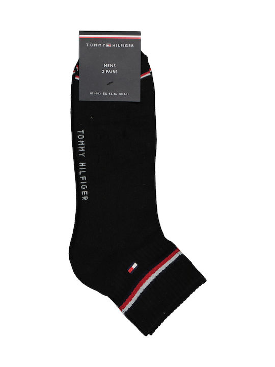 Tommy Hilfiger Iconic Men's Solid Color Socks Black 2Pack