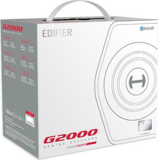 Edifier G2000 RGB Ασύρματα Ηχεία Υπολογιστή 2.0 με RGB Φωτισμό και Bluetooth Ισχύος 32W σε Κόκκινο Χρώμα
