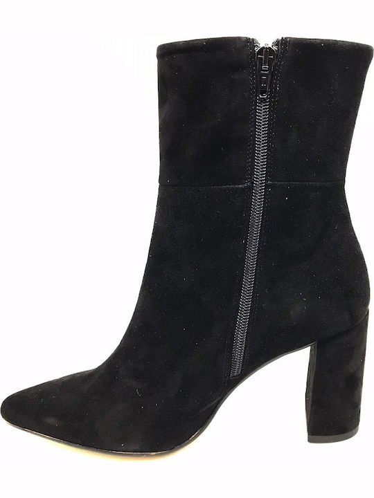 Paola Ferri 4164 Suede Women's Ankle Boots Black